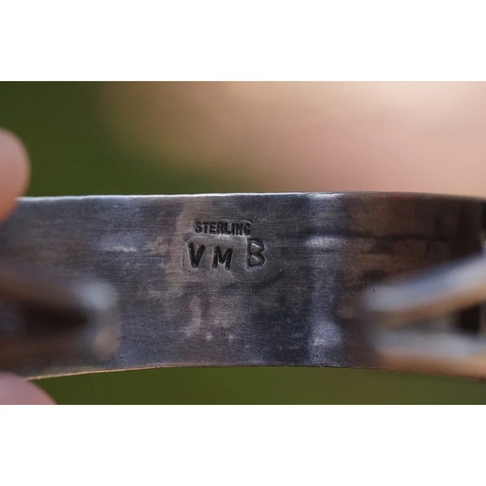 Valentino & Matilda Banteah - Zuni Native Sterling Silver Needle Point Bracelet - Picture 3 of 8